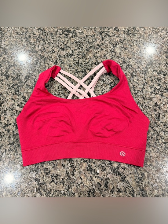 Marika Other - Marika Hot Pink Seamless Sports Bra with Light Pink Crisscross Straps